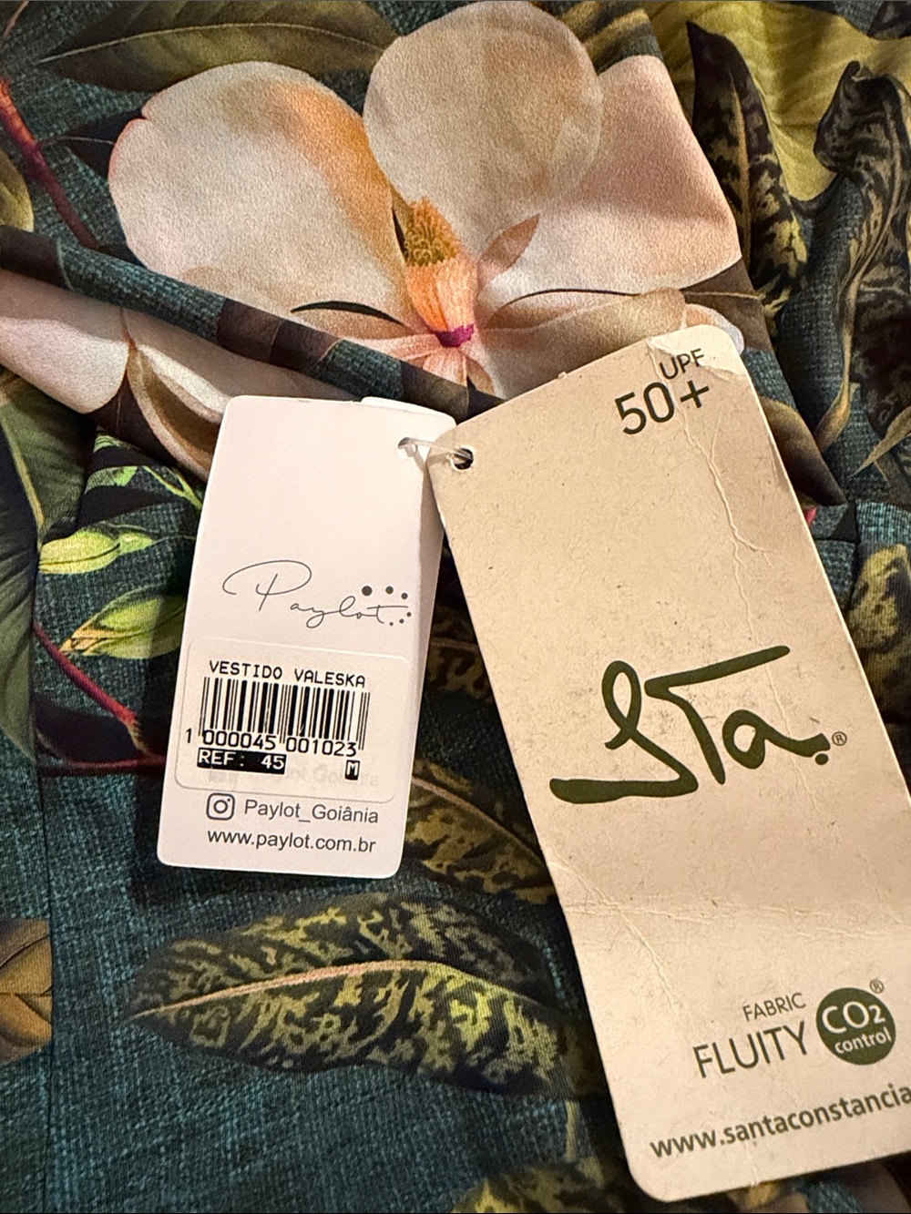 Paylot Valeska Green Floral V-Neck Long Sleeve Maxi Dress - Picture 8 of 8